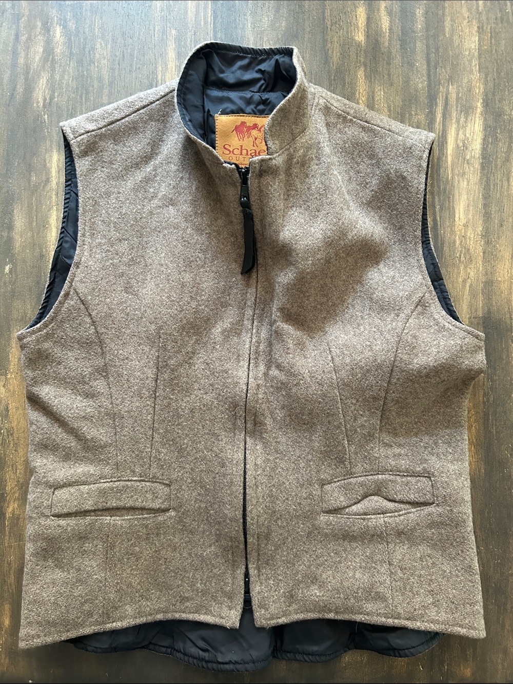 Schaefer Outfitter Men's Brown Wool-Blend Zip Vest